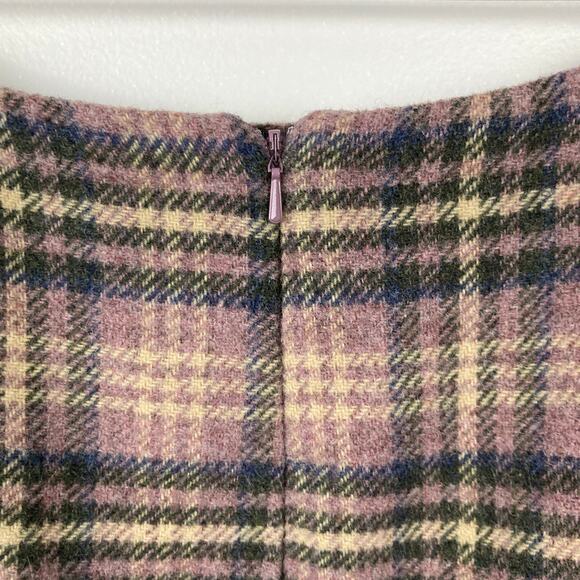 Vintage Womens 6 Wool Blend Pink Plaid Mini Skirt Preppy Soft Girl Academia FLAW - Picture 7 of 8